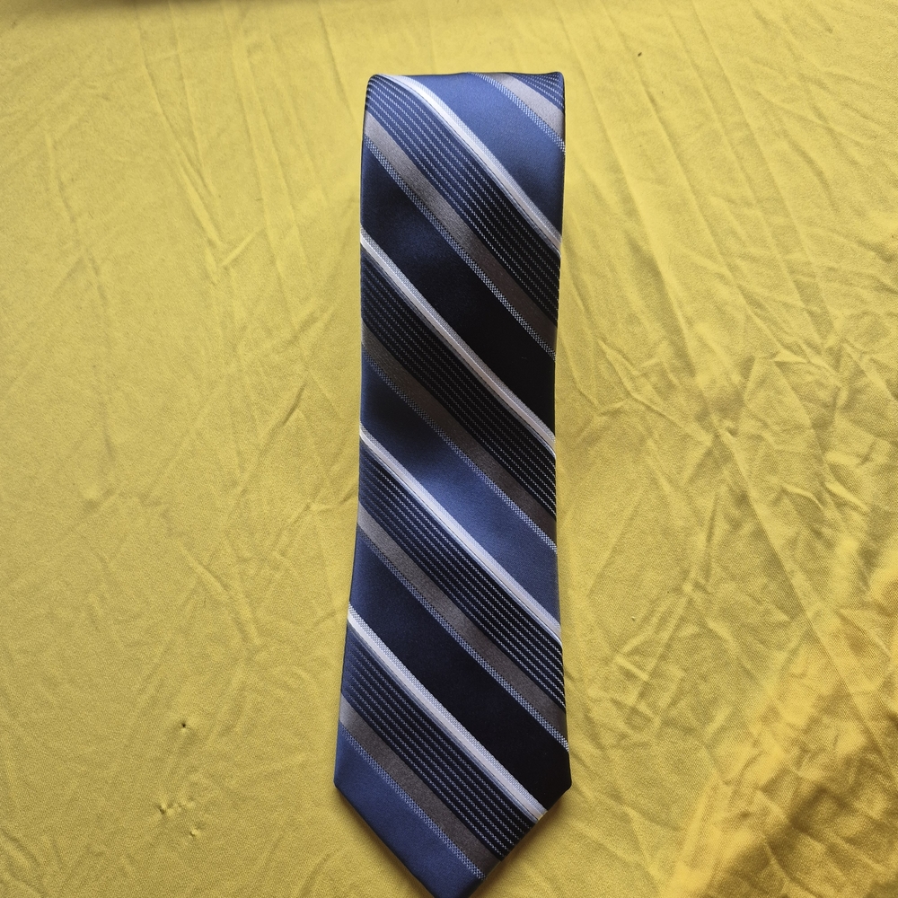 George Navy and Light Blue Striped Men's Tie